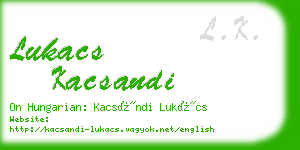 lukacs kacsandi business card